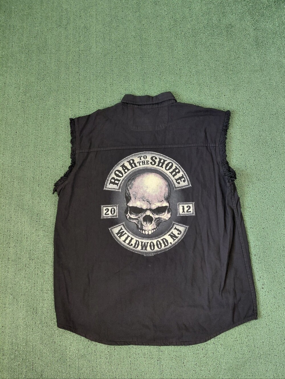 Roar To The Shore 2012 Wildwood New Jersey Skull Graphic Sleeveless Black Cotton